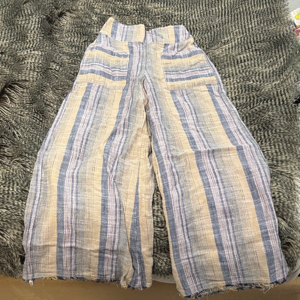Free People Striped Wide-Leg Pants